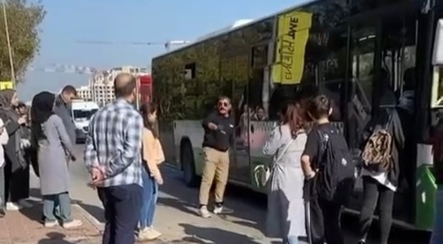 Bursa'da yolcuyla tartışan belediye otobüs şoförü inat edip kontak kapattı