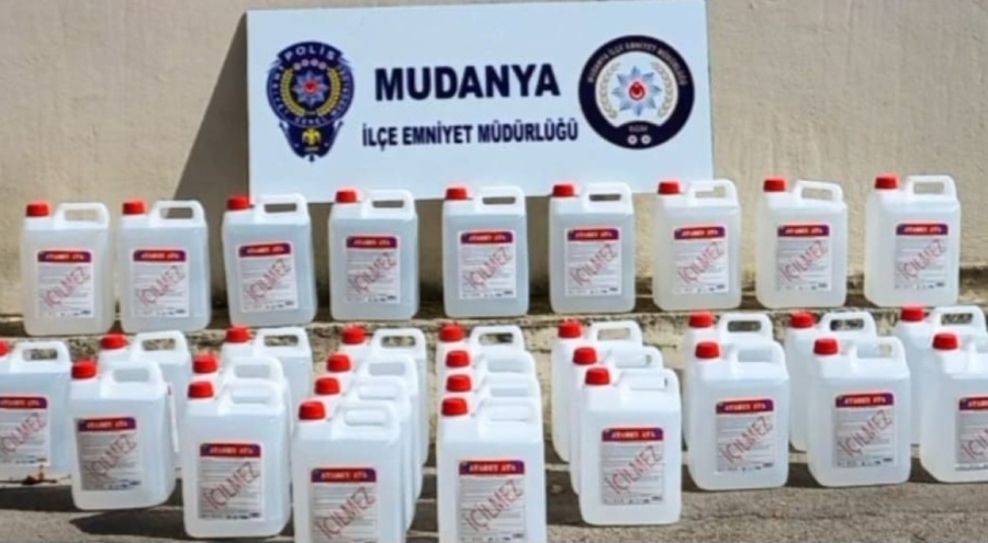 Bursa Mudanya'da 260 litre etil alkol ele geçirildi