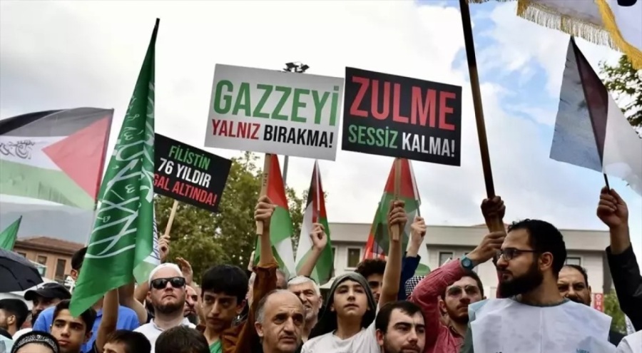 Bursa'da Gazze'ye destek yürüyüşü yapıldı