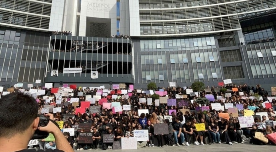 Katil Semih Çelik'in öldürdüğü Ayşenur Halil'in üniversitesinde eylem!