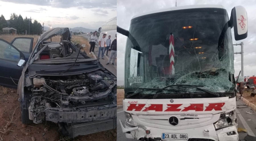 Yolcu otobüsü ile otomobil çarpıştı! Ölü ve yaralı var