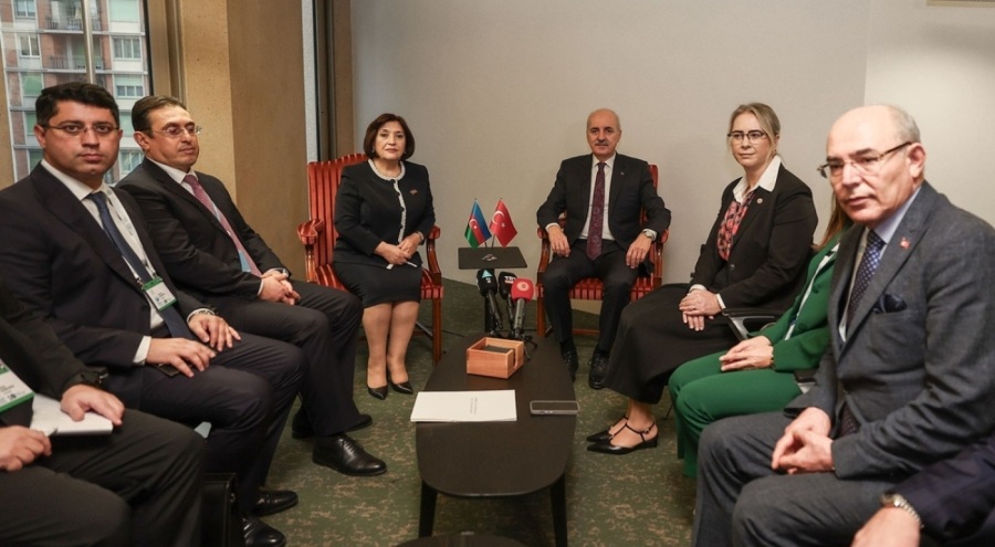 TBMM Başkanı Kurtulmuş, Azerbaycan Milli Meclis Başkanı ile görüştü