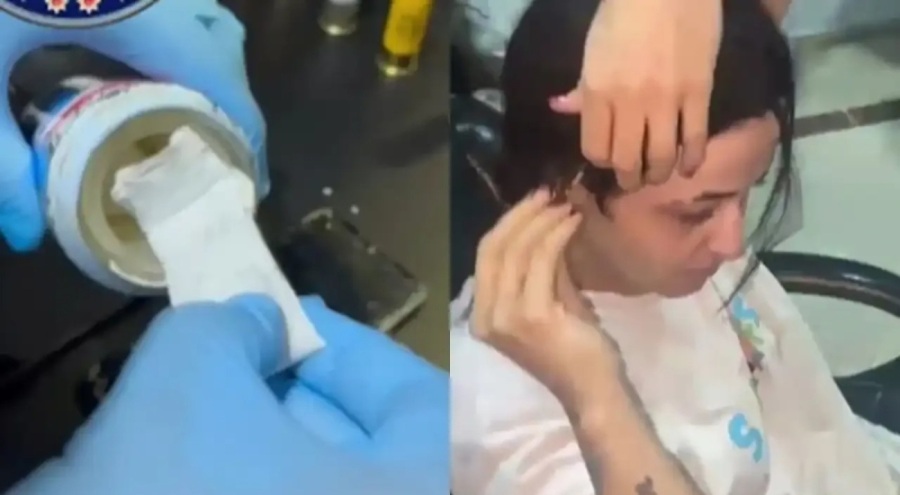 Kadın şüphelinin peruğundan uyuşturucu çıktı!