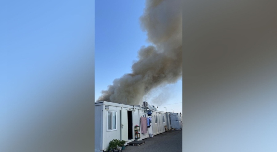 Kahramanmaraş'ta depremzede vatandaşların kaldığı konteyner küle döndü