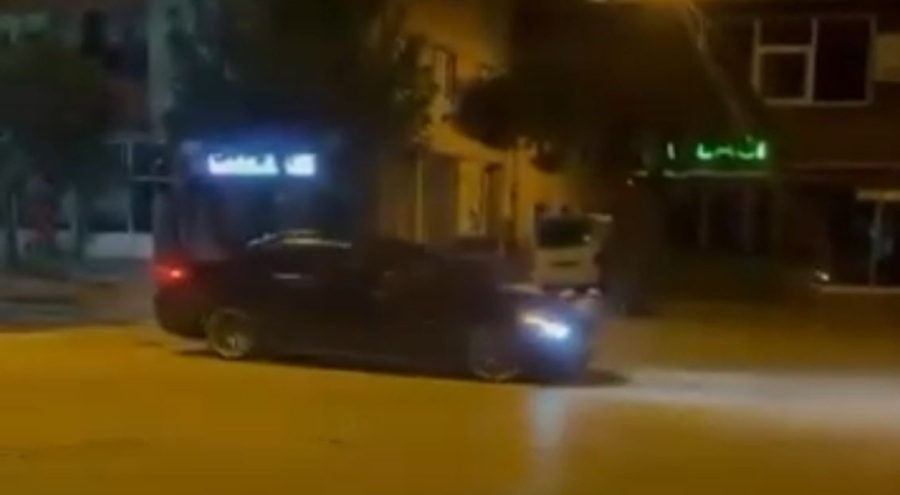 Bursa'da sabah 5'te drift attı! O anlar kamerada