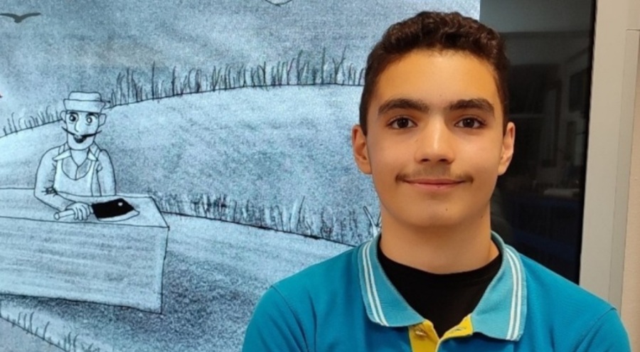 8'nci sınıf öğrencisi Fatih'in yaptığı karikatür dünya birinciliği ödülüne layık görüldü!