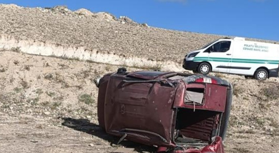 Araç kontrolden çıkıp şarampole devrildi: 1 ölü, 2 yaralı