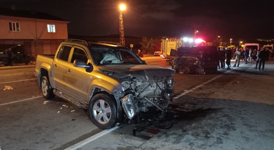 Kamyonet önce köpeğe, sonra hafif ticari araca çarptı: 7 yaralı