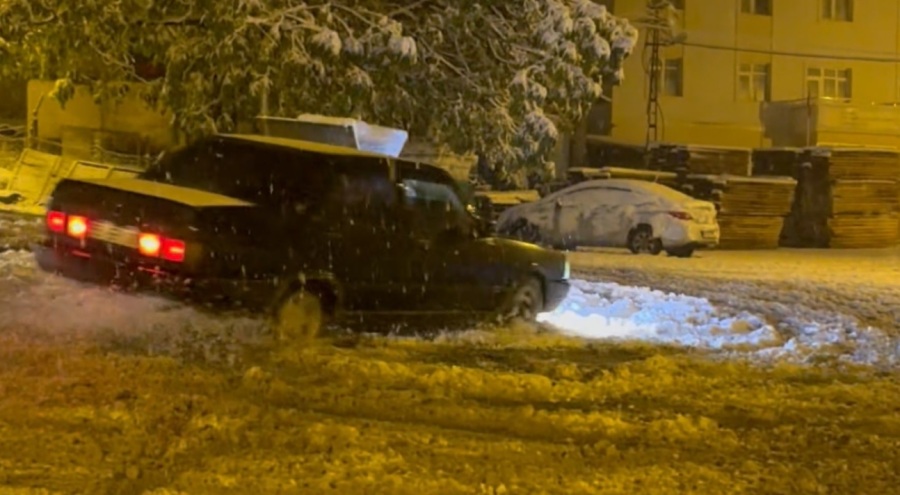 Karda drift atan sürücüye 32 bin lira ceza!