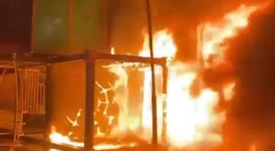 Çocuk parkında yangın