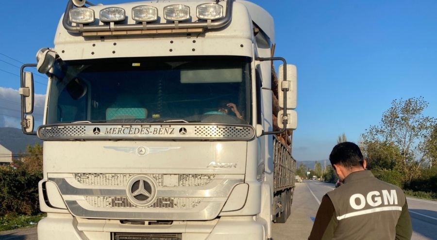 Bursa'da orman ürünleri taşıyan araçlar denetlendi