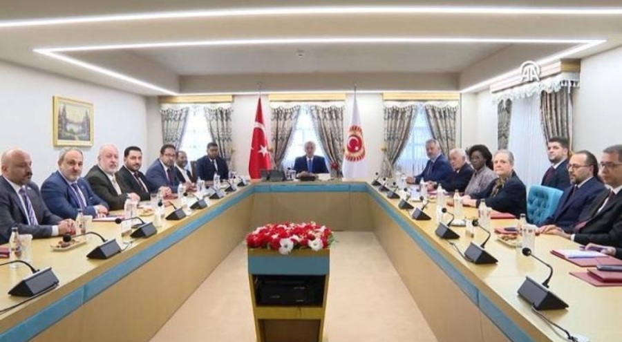 TBMM Başkanı Numan Kurtulmuş, Parlamenterler Arası Kudüs ve Filistin Platformu üyelerini kabul etti