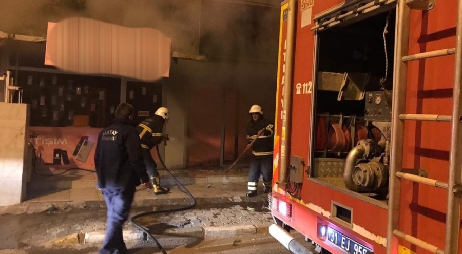 Hatay'da bir iş yerine kundaklama