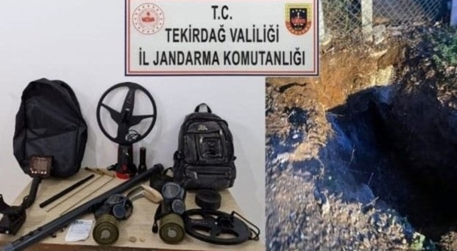 Çiftlik evinde kaçak kazı yapan 5 kişi yakalandı