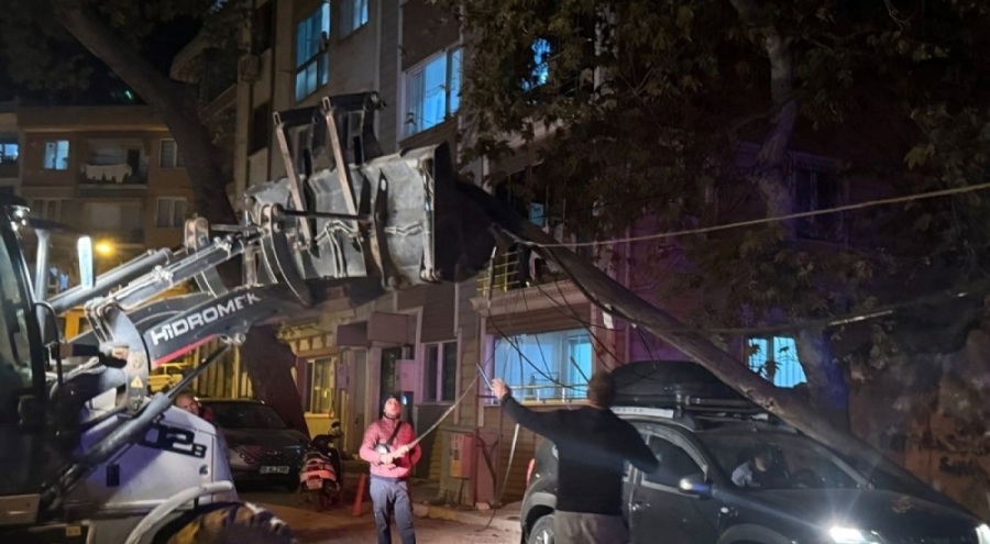 Kablolar tekneye takıldı, telefon direği park halindeki cipin üzerine düştü