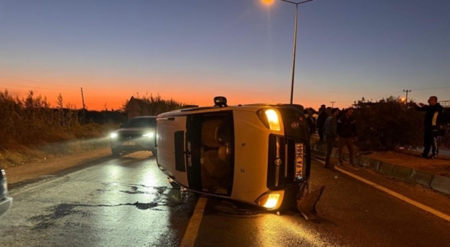Takla atan araçta emniyet kemeri hayat kurtardı