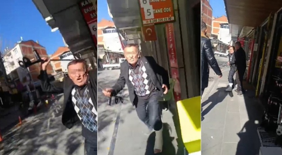 İş yeri sahibi kiracısına koltuk değneği ile darp etti!