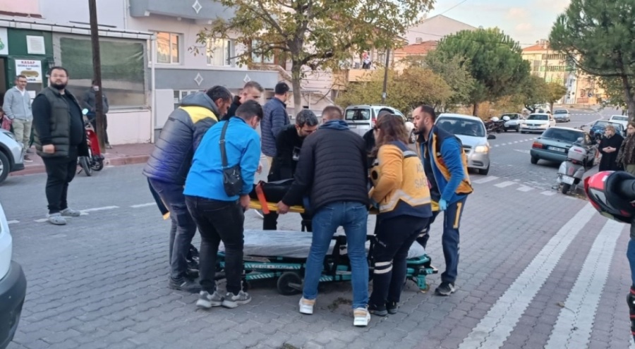 Devrilen motosikletin sürücüsü yaralandı