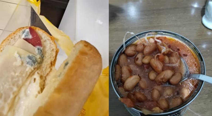 Bursa'daki zincir marketlerden akılalmaz görüntüler! Küflü sandviç, ipli konserve...