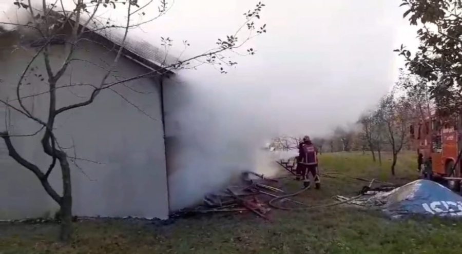İnşaat halindeki bungalovda korkutan yangın