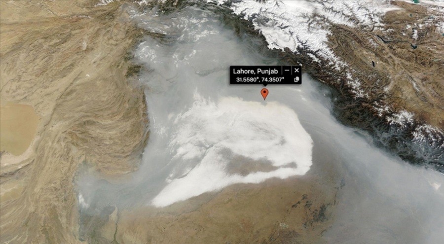 Pakistan'nın hava kirliliği artık uzaydan görünebilir