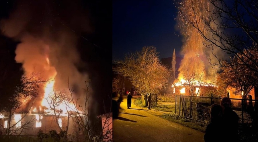 Yangında tek katlı ev küle döndü!