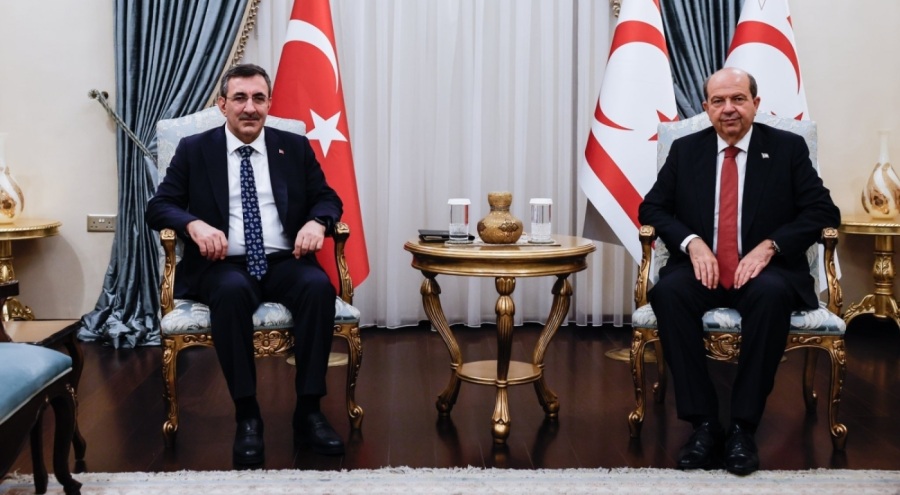 Cumhurbaşkanı Yardımcısı Cevdet Yılmaz, KKTC Cumhurbaşkanı Tatar ile bir araya geldi