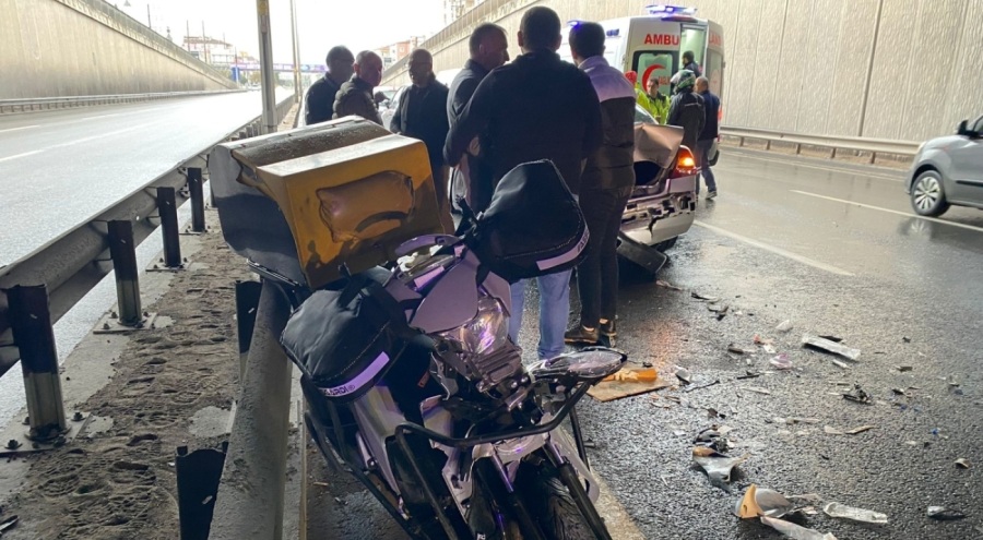 Peş peşe kaza: Motosiklet sürücüsü ağır yaralandı
