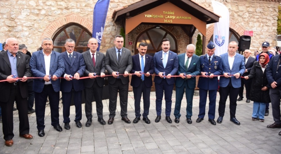 Tarihi Yenişehir Çarşı Hamamı törenle açıldı