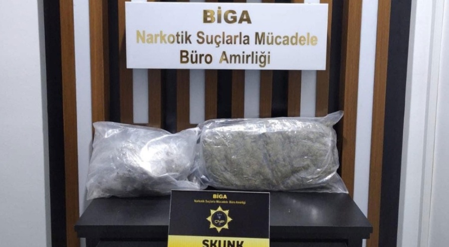 Çanakkale'de 1 kilogram 682 gram skunk ele geçirildi