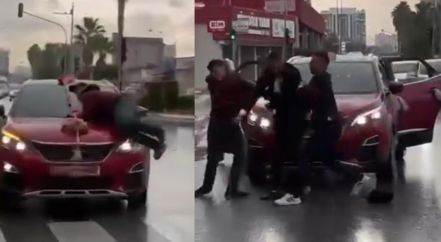 Para için düğün arabasının üzerine atlayan dilenci, damat tarafından darbedildi