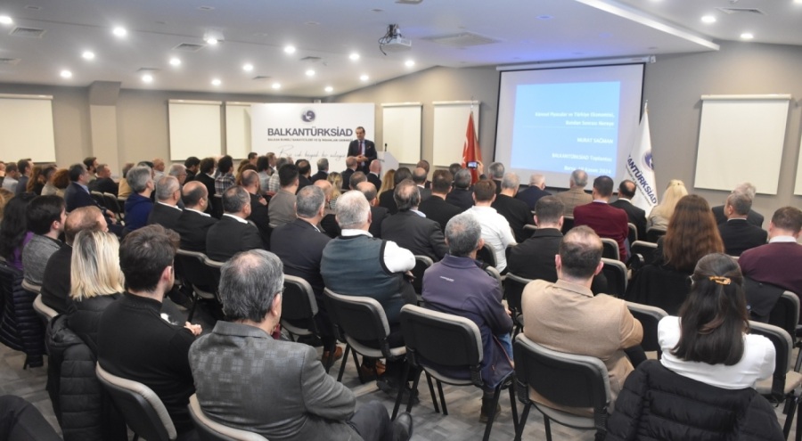 Balkan Rumeli Sanayicileri ve İş İnsanları Derneği ekonomist Murat Sağman'ı ağırladı