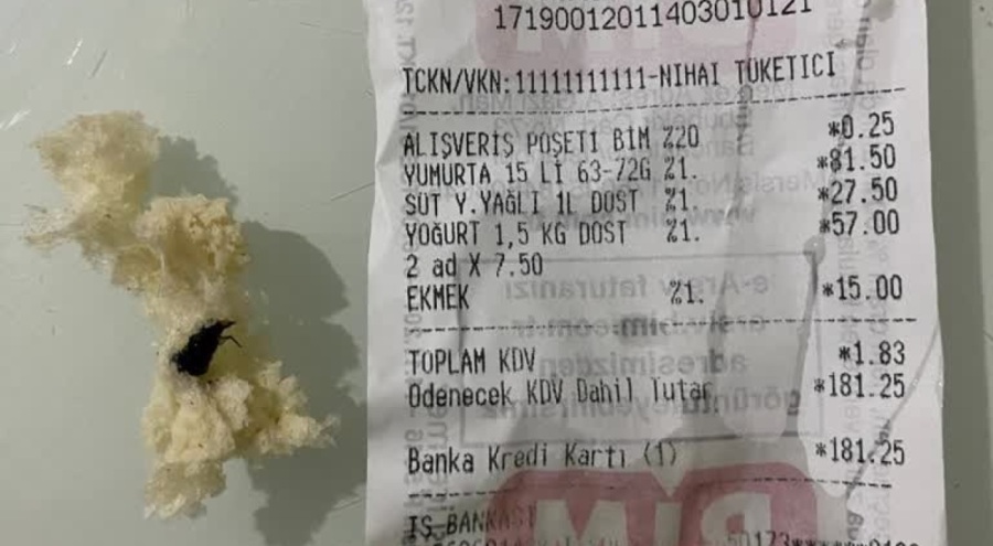 Bursa'da böcekli ekmek skandalı!