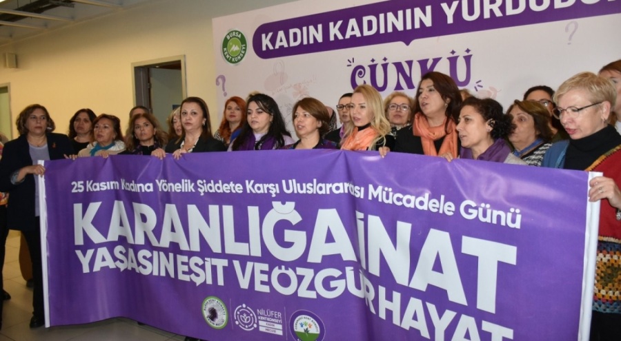 Bursa'da kadınlar, toplumsal eşitsizliğe ve şiddete karşı sesini yükseltti