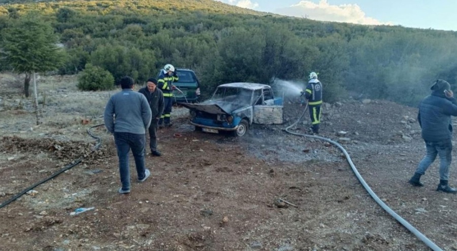 Seyir halindeki araçta yangın çıktı