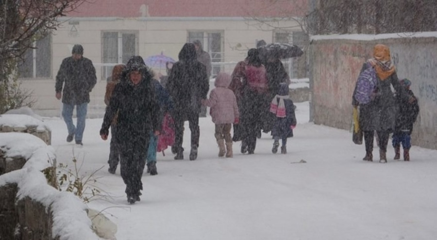 Kar yağışı Van'ı bembeyaz yaptı