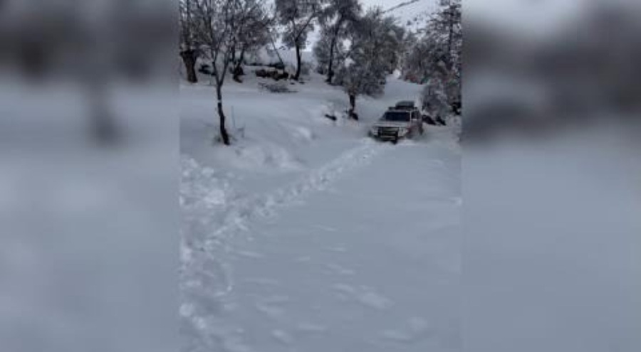 Köyde rahatsızlanan 94 yaşındaki kadının yardımına paletli ambulans yetişti