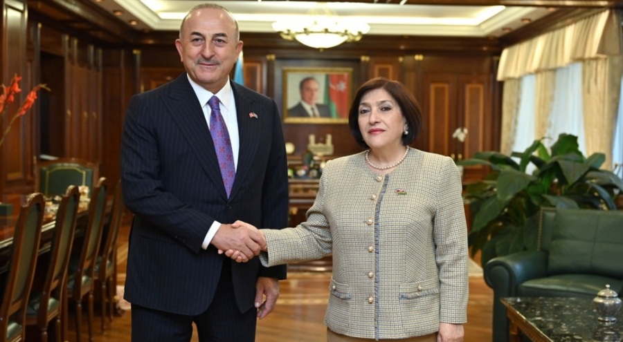 Mevlüt Çavuşoğlu, Azerbaycan Milli Meclisi Başkanı Gafarova ile görüştü