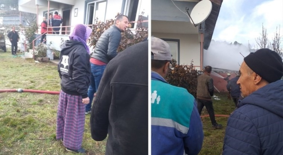 Yatak odasında korkutan yangın!