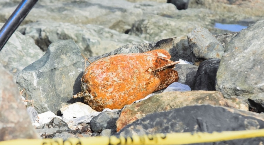 Rize'de karaya deniz mühimmatı vurdu