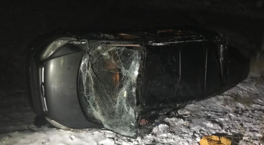 Hafif ticari araç şarampole uçtu