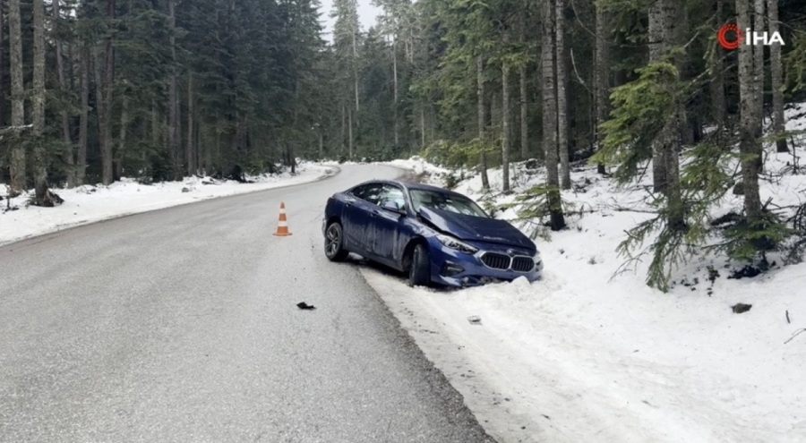 Lüks araba kontrolden çıktı, kara saplandı