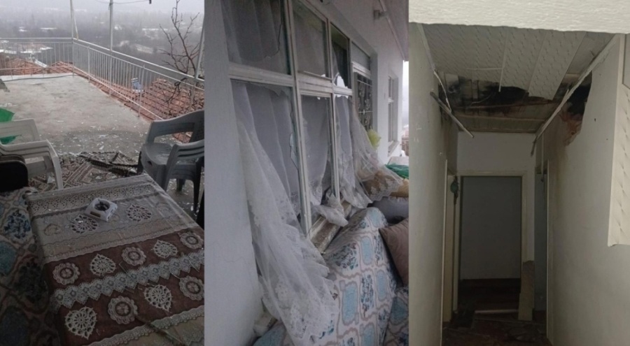 Yıldırım isabet eden evde ortalık savaş alanına döndü