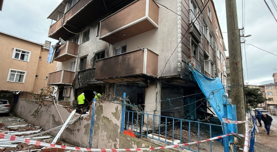 Kocaeli'de doğal gaz kaynaklı patlamanın yaşandığı binadaki hasar görüntülendi