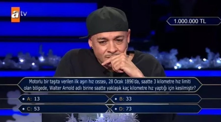 Rapçi Ceza, 'Kim Milyoner Olmak İster'de 1 milyon TL'lik soruyu açtırdI