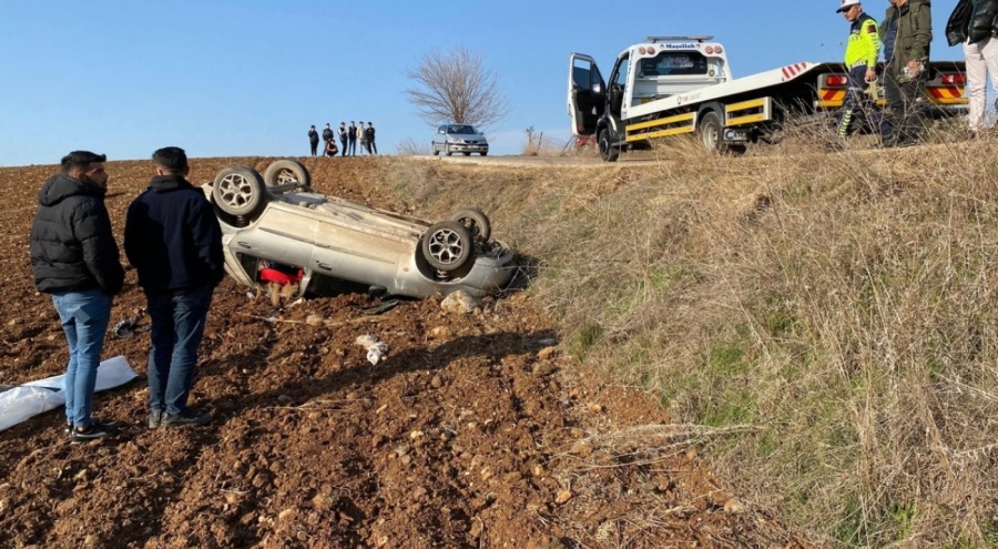 Kontrolden çıkan araba takla attı: 2 yaralı