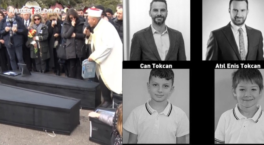 Bolu'da otel yangınında hayatını kaybeden Tokcan ailesinin üyeleri defnedildi