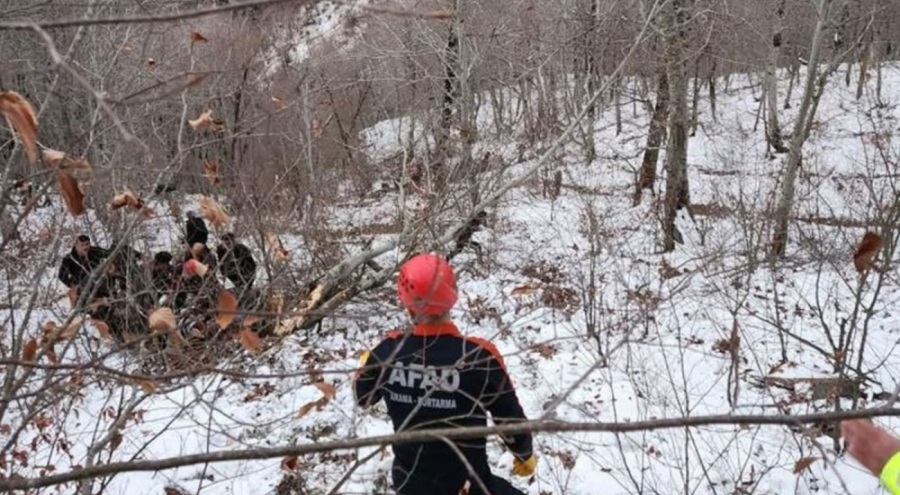 Kontrolden çıkan otomobil uçuruma yuvarlandı