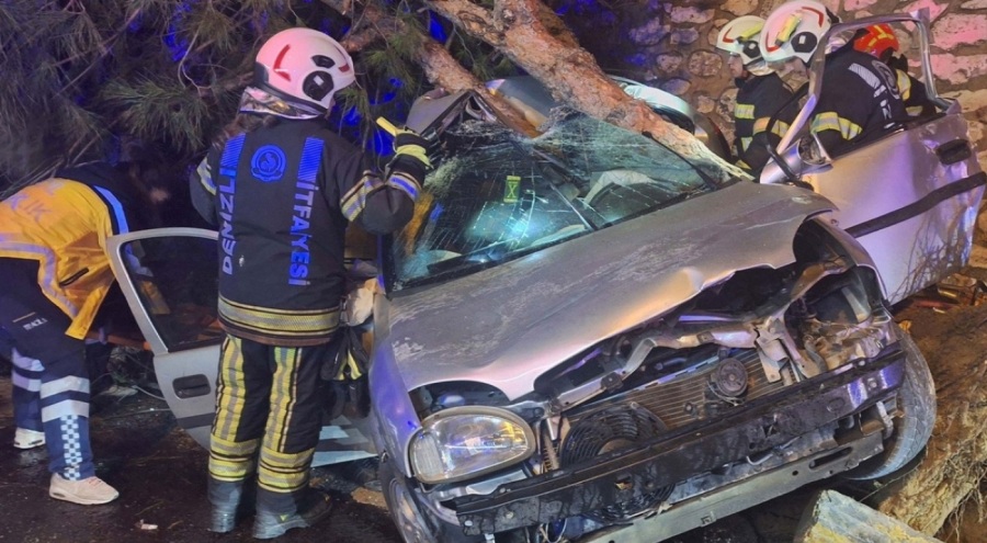 Otomobil ağaca çarptı! 2 genç hayatını kaybetti