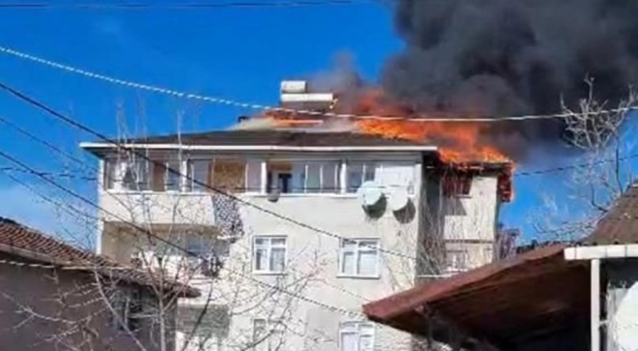 Binada yangın paniği!